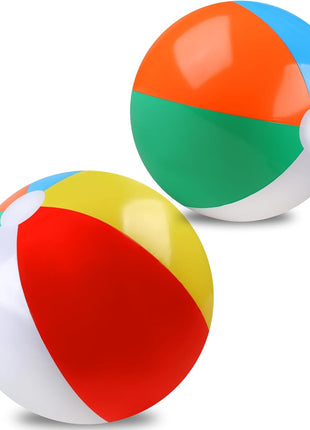 REGUICORP 2 Pack Beach Balls, 20 Inch Beach Balls, Rainbow Color Pool Toys Pool Balls for Swimming Pool, Beach Toys Inflatable Ball for Summer Parties and Water Games