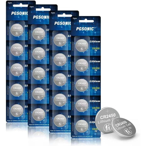 PGSONIC 20 Pack CR2450 3V Lithium Coin Battery