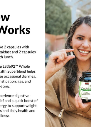 Force Factor ProbioSlim + Prebiotic Fiber Weight Loss Supplement for Women and Men, Probiotic and Prebiotic Digestive Health Support with Green Tea Extract and Psyllium Husk Fiber, 120 Capsules