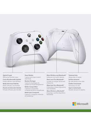 Microsoft Xbox Series S or X Wireless Controller Robot White plus VGSION battery
