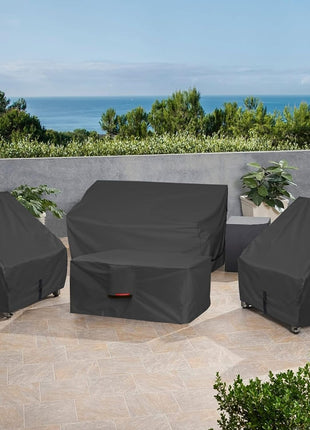 Porch Shield Patio Fire Pit Cover - Waterproof 600D Outdoor Rectangular Fire Table Cover Deck Box Protector - 44 x 26 inch, Black