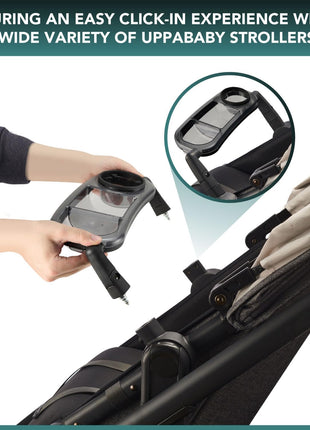 Snack Tray Fits for UPPAbaby Vista V3/Vista V2/Vista/Cruz/Cruz V2/ RumbleSeat/RumbleSeat V2, Updated Snack Tray with Two Snack Compartments & Cup Holder, Quick Attachment, Stroller Accessories