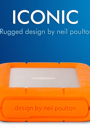 LaCie Rugged USB-C, 4TB, Portable External Hard Drive, Drop, Shock, Dust, Rain Resistant, for Mac & PC (STFR4000800)