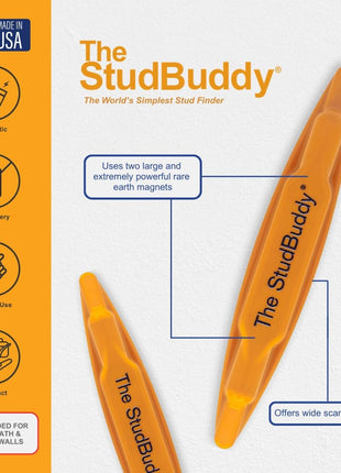 The Original StudBuddy® Magnetic Stud Finder - Made in the USA - Easy to Use Stud Finder - No Batteries Required - Powerful Magnet Stud Finder - Stud Finder for Drywall and Wood