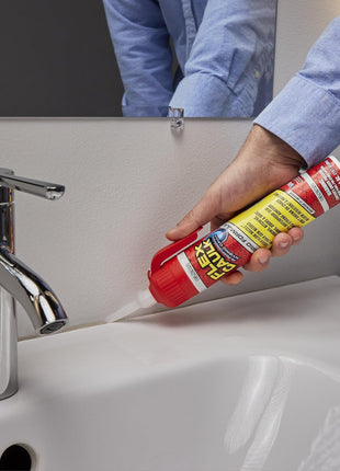 Flex Caulk, Waterproof & Weatherproof Hybrid Polymer Sealant, Strong, Paintable, Indoor, Outdoor, Bath, Shower, Sink, Window, Baseboards, Door, RV, Roof, Wood, Auto & Marine, White, 9 oz, 1-Pack