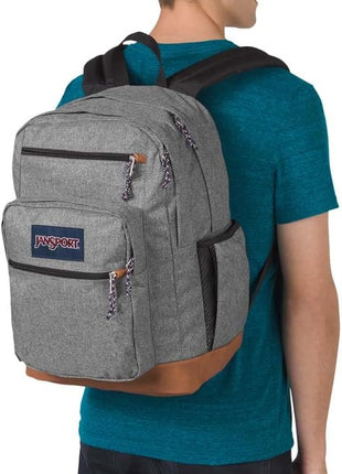 JanSport Cool Backpack, with 15-inch Laptop Sleeve - Large Computer Bag Rucksack with 2 Compartments, Ergonomic Straps, Grey Letterman