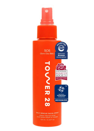 Tower 28 SOS Daily Rescue Facial Spray - Hypochlorous Acid Spray to Help Reduce Redness, Calm Irritation + Alleviate Flare-Ups - Soothing + Purifying Face Toner - Everyday Skin Care Essential (4 oz)