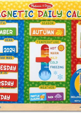 Melissa & Doug My First Daily Magnetic Calendar, Classroom Calendar for Kids Activities with Weather & Seasons, Preschool Toys for Girls & Boys Ages 4+