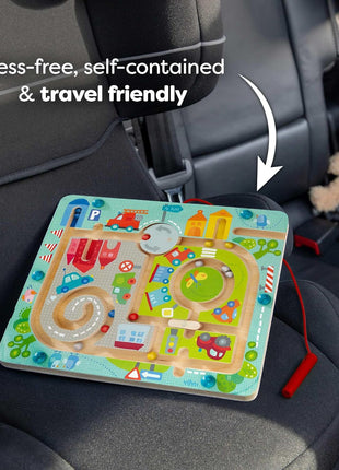 HABA Town Maze Magnetic Busy Board & Travel Toy for Toddlers Ages 2 & Up | Magnetic maze travel activity for toddlers that builds fine motor skills, focus and screen-free learning on the go.