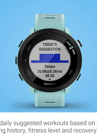 Garmin Forerunner 55, GPS Running Watch with Daily Suggested Workouts, Up to 2 Weeks of Battery Life, Aqua