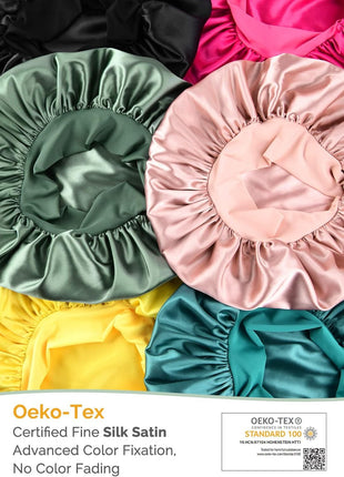 YANIBEST Silk Bonnet for Sleeping Women Satin Bonnet Double Layer Satin Lined Hair Bonnet with Tie Band Curly Hair Blush Pink