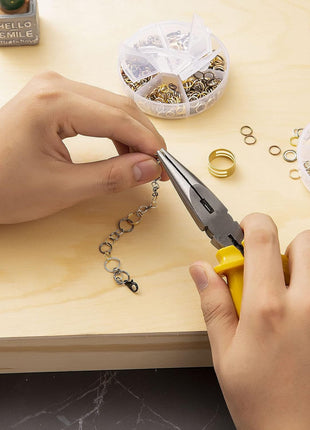 Handyman Crafts Jump Rings Kit With1000PCS Open Jump Rings 40PCS 12mm Lobster Clasps and Jump Rings Opener for Jewelry Making Keychains and Necklace Repair (Gold)