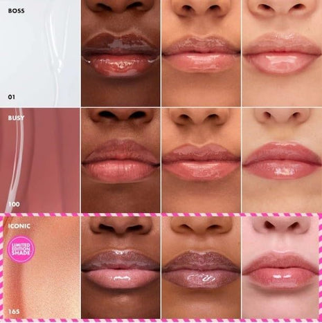 SEPHORA Collection Glossed Lip Gloss Trio Gift Set - 3 x 5 mL Glossed Lip Gloss in 01 Boss, 100 Busy and165 Iconic.