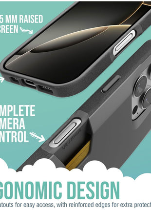 Smartish? iPhone 16 Pro Wallet Case - Wallet Slayer Vol. 1 [Slim + Protective] Credit Card Holder - Drop Tested Hidden Flip Card Slot Cover Compatible with Apple iPhone 16 Pro - Black Tie Affair
