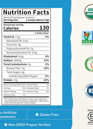 Garden of Life Protein Powder, Vegan Protein Powder, BCAA, Probiotics & Digestive Enzymes, Gluten & Lactose Free, Vanilla, 1.5 LB