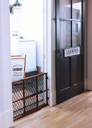 Position & Lock Adjustable Wood Baby Gate (Farmhouse Collection)