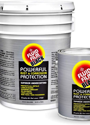 Fluid Film Black Non-Aerosol, Long Lasting Corrosion, Penetrant & Lubricant, Anti-Rust Coating, Protects All Metals in Marine and Undercoating in Automotive & Snow-Handling Vehicles, 1 Gallon
