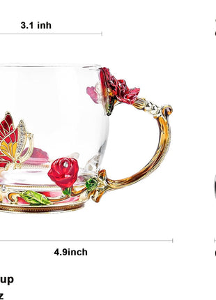 Gifts for Mom Women Stocking Stuffers for Women Christmas Glass Coffee Enamels Mug Valentines Gifts for Her Girlfriend Wife Best Birthday Valentine's Mothers Day from Daughter Son Tea Cup
