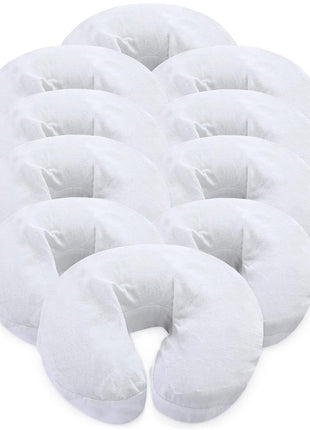 London Linens Pack of 10, Premium Extra Thick 100% Cotton Flannel Massage Tables Face Cradle Covers Cozies Fitted - Includes 10 pcs (White)