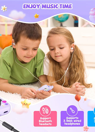 Yosfeng Kids Smart Phone Toy for Girls Ages 3-8, Touchscreen Toy Phone with Dual Cameras, Learning Games, Music Player, 32GB Card Birthday Gift for Kids