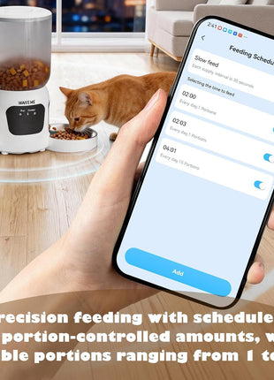 Dual-Lens Cat Feeder with Camera for 2 Cats, 6L Automatic Dispenser