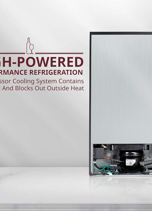 SCHMECKE 28 Bottle Compressor Wine Cooler Refrigerator w/Lock - Large Freestanding Wine Cellar - 41f-64f Digital Temperature Control Wine Fridge For Red, White, Champagne or Sparkling Wine - Black