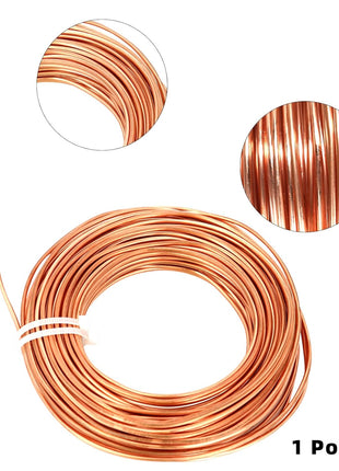 99.9% Soft Copper Wire, 14 Gauge/ 1.63 mm Diameter, 79 Feet / 24m, 1 Pound Spool Pure Copper Wire, Jewelry Making Wire Craft Wire