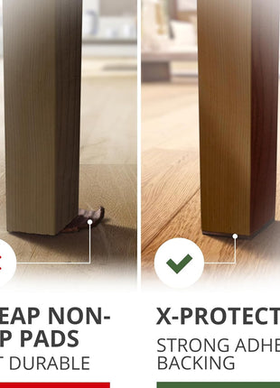 X-PROTECTOR Non Slip Furniture Pads – 12 Premium Furniture Grippers 3"! | Best SelfAdhesive Rubber Feet Furniture Feet – Ideal Non Skid Furniture Pad Floor Protectors – Keep Furniture in Place!