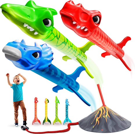 Ninja Blast Dinosaur Toy Rocket Launcher for Kids Toys for Kids 3-5 5-7 4-6 - Outdoor Toys for Kid Ages 4-8 - 3 4 Year Old Boy Birthday Gift - Gifts for Boys Age 3 4 5 6 Years Toy for Toddlers