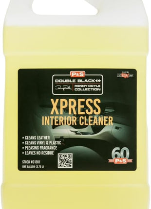 P & S Professional Detail Products Xpress Interior Cleaner – Safe for Leather, Vinyl, Plastic & More, Removes Dirt, Grease & Oil, No Residue, Fresh Scent, No Dilution Needed - 1 Gallon