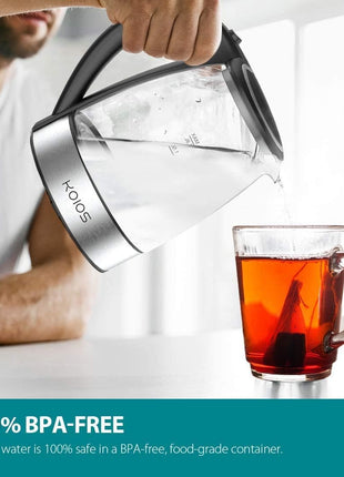 AZEUS Electric Kettle 1500W Tea Kettle, 1.8L Large Capacity with Auto Shut-Off and Boil-Dry Protection, BPA-Free
