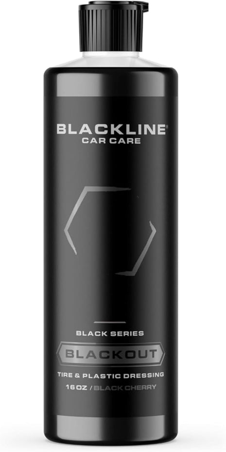 Blackline Car Care - Blackout Trim & Tire Dressing - Best Tire Shine No Sling Formula - Water Based Protection for Car Tires & Trim - Safe for Cars, Trucks, SUVs & More - 16 fl oz