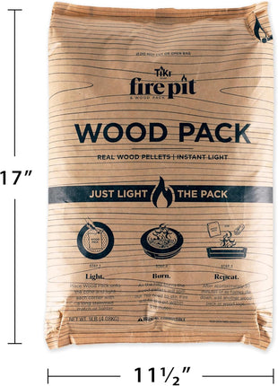TIKI Wood Pellet Pack – 4-Pack Wood Pellets for Smokeless Fire Pits, Easy-to-Use Fire Pit Fuel for Outdoor Heating & Camping, 30+ Minute Full Flame Fire, Made in The USA