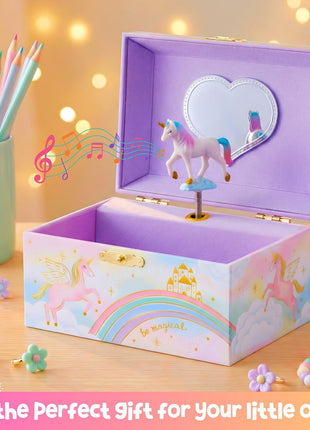 Giggle & Honey® Musical Unicorn Jewelry Box for Girls | Music Boxes for Little Girls | Toddler Jewelry Box for 4 Year Old Kids | Toys for Toddlers | Birthday Gifts for Kids 5, 6, 7, 8, 9 Years