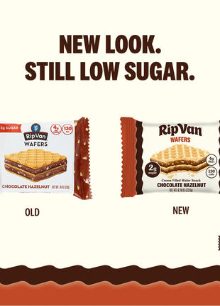 Rip Van Chocolate Hazelnut Wafer Cookies, Keto, Non-GMO, Healthy Snacks, Low Carb & Low Sugar (2g), Low Calorie, Vegan, 16 Count