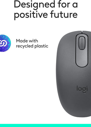 Logitech M196 Compact Ambidextrous Bluetooth Wireless Mouse - Graphite | Bluetooth connectivity, no USB receiver, quiet clicks, 3 non-customizable buttons, 12-month battery life, PC Mac compatible