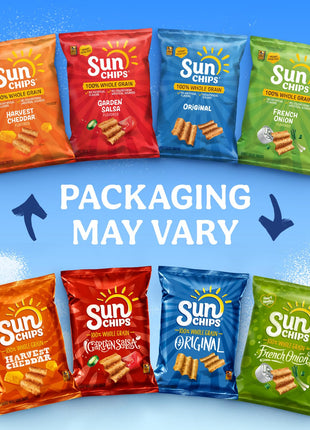 SunChips 100% Whole Grain Chips, Variety Pack, 1 oz Bags, Pack of 40, No Artificial Flavors, Colors