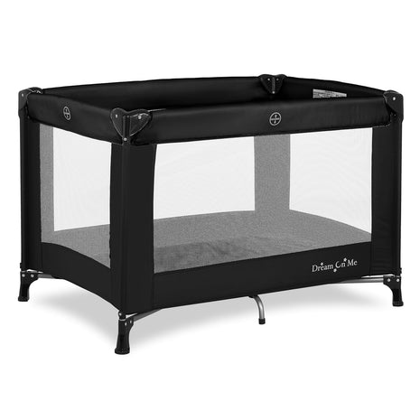 Dream On Me Nest Portable Playard, Lightweight, Foldable, Carry Bag, Black | Breathable Mesh Sides, ASTM Tested for Infants & Toddlers, 30 Lb Limit, Removable 1" Mattress Pad, For Indoor & Outdoor Use