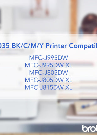 Brother Genuine LC3035Y, Single Pack Ultra High-Yield Yellow INKvestment Tank Ink Cartridge, Page Yield Up to 5,000 Pages, LC3035, Amazon Dash Replenishment Cartridge