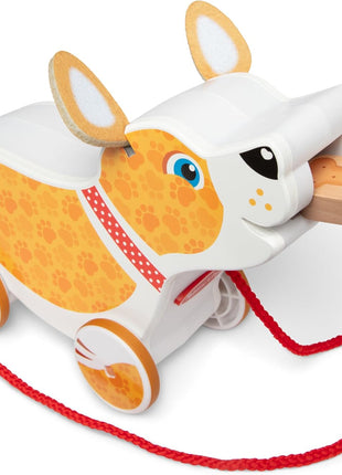 Melissa & Doug Feed, Walk & Poo Pup Wooden Preschool Pull Toy Play Set Ages 3+ - FSC Certified