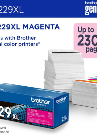 Brother Genuine TN229XLM Magenta High Yield Printer Toner Cartridge - Print up to 2,300 Pages(1) | Prints up to 2,300 pages