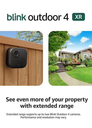 Blink Outdoor 4 XR – two-year battery wireless camera with 4x security coverage, 1000 ft open-air range or 400 ft with typical use — 2 camera system