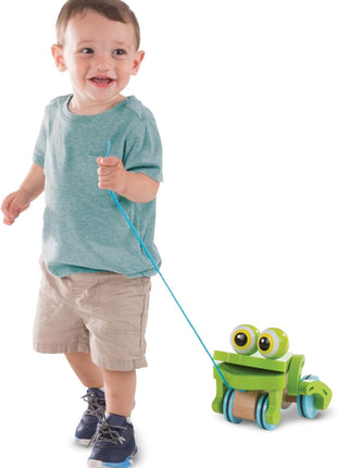 Melissa & Doug First Play Frolicking Frog Wooden Pull Toy