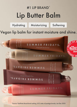 Summer Fridays Tinted Lip Butter Balm - Conditioning Vegan Lip Balm for Instant Moisture, Shine & Hydration - Sheer-Tinted, Soothing Skincare (Vanilla & Vanilla Beige)
