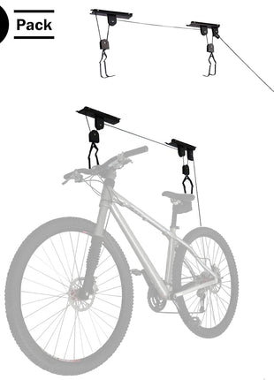 Bike Hanger - Overhead Hoist Pulley System with 100lb Capacity for Bicycles or Ladders - Secure Garage Ceiling Storage by Rad Sportz