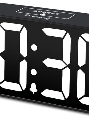 DreamSky Small Digital Alarm Clock for Bederoom, Large Big Numbers Display with Dimmer for Living Room, Electric Bedside Desk Clock with USB Charging Port, Adjustable Volume, USB C Adapter Powered
