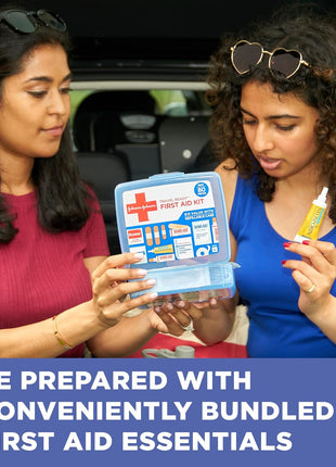 BAND AID Brand Travel Ready Portable Emergency First Aid Kit for Minor Wound Care, Perfect for Home, Car, Travel, Camping Essentials & Outdoor Emergency Kit, 80 Pieces