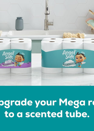 Angel Soft Toilet Paper, 16 Mega Rolls = 64 Regular Rolls, Soft and Strong Toilet Tissue