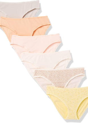 Amazon Essentials Women's Breathable Cotton Bikini Brief Underwear with Full Coverage, Multipacks