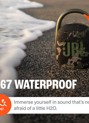 JBL Clip 4 - Portable Mini Bluetooth Speaker, big audio and punchy bass, integrated carabiner, IP67 waterproof and dustproof, 10 hours of playtime, speaker for home, outdoor and travel (Black)